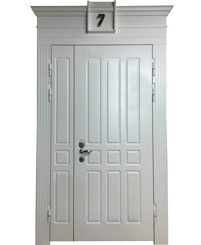 Дверь двустворчатая металлическая МДФ/МДФ 3169