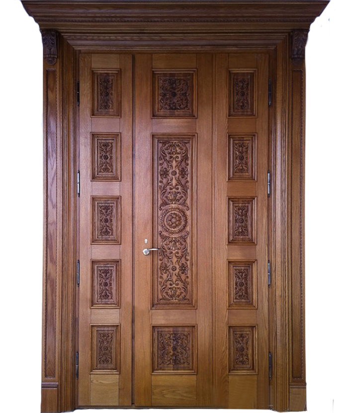 Дверь двустворчатая железная входная МДФ/МДФ 3091