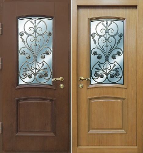 Дверь железная МДФ/МДФ с ковкой 1723