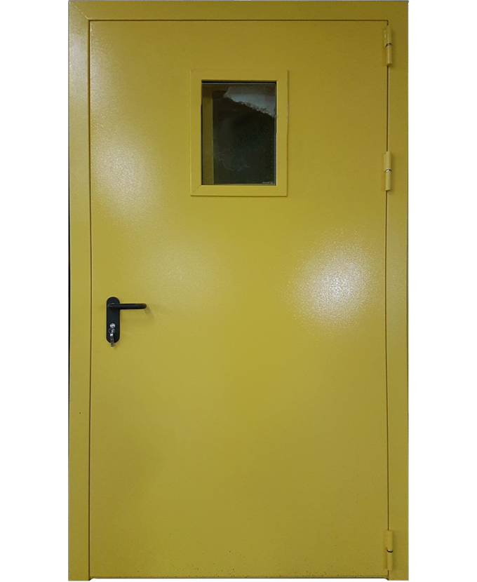 Дверь тамбурная металлическая порошок со стеклом 2014