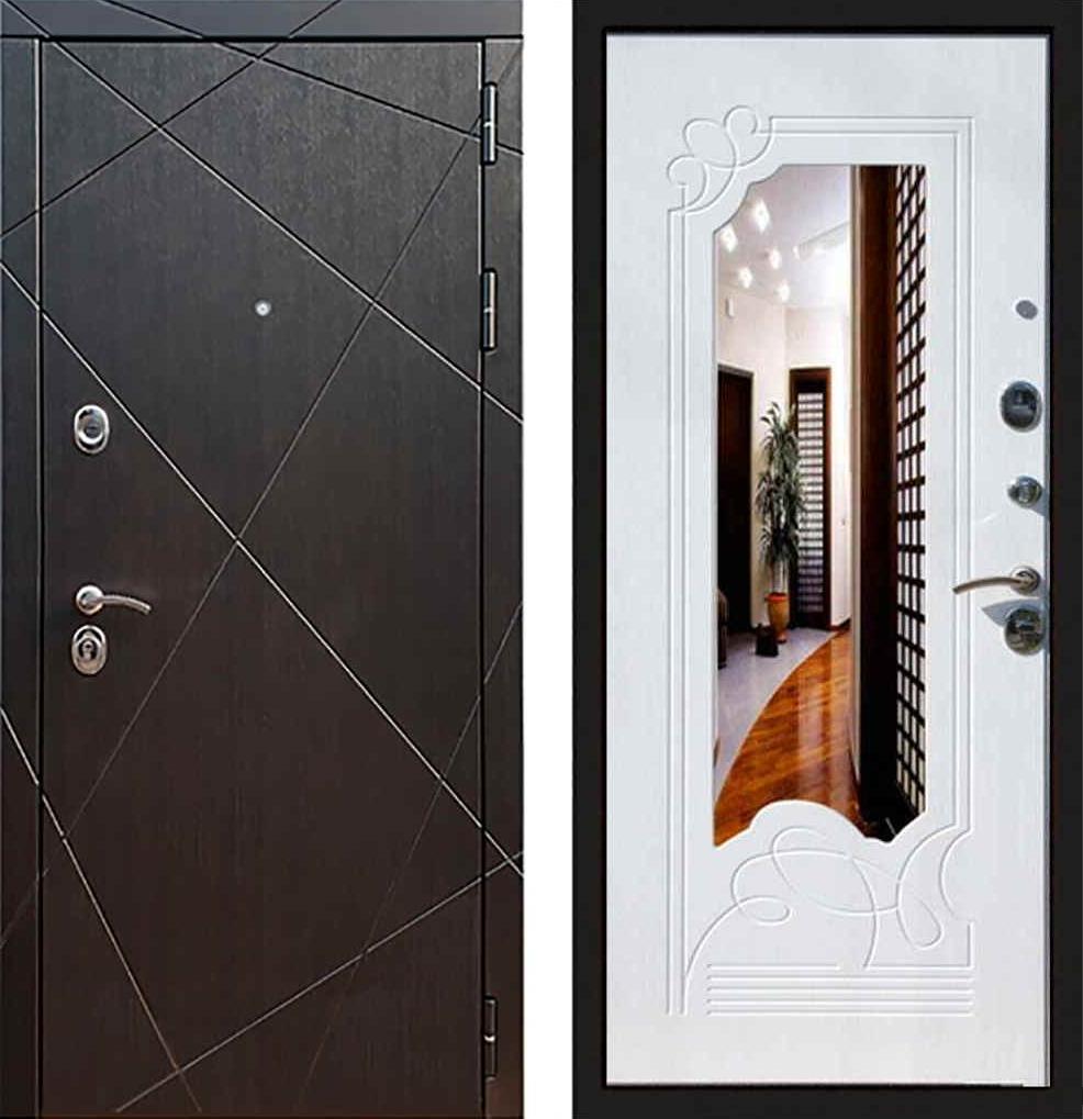 Стальная дверь МДФ/МДФ с зеркалом 420