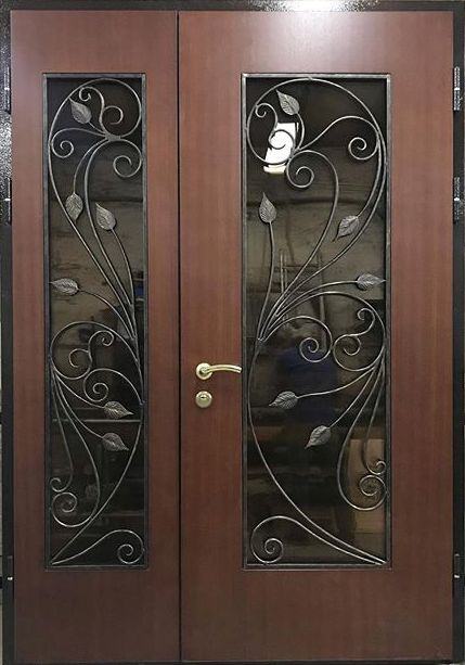 Металлическая тамбурная дверь МДФ с ковкой 514